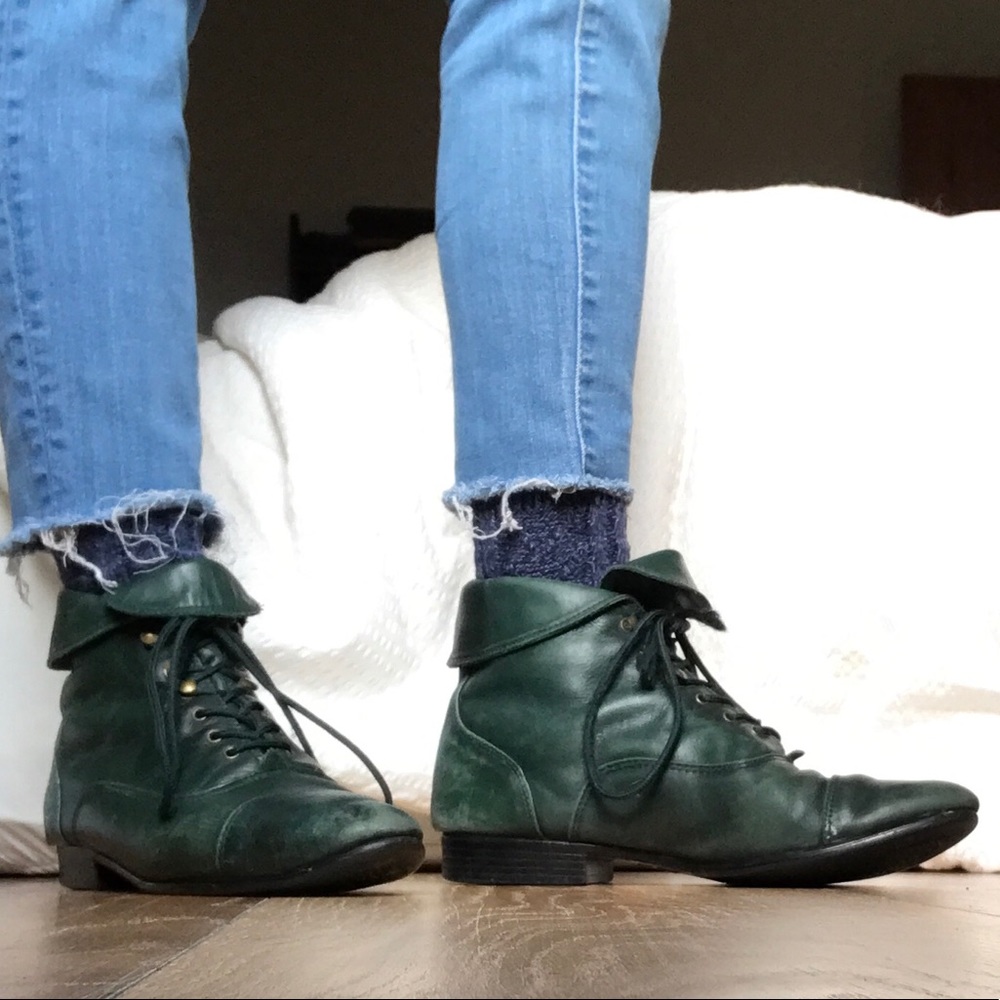 Vintage Maine Woods green ankle boots